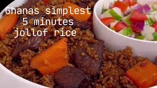 Delicious Ghanaian Jollof Rice Made EASY made in 5 minutesfood  Ghanafood cooking [upl. by Asyla]