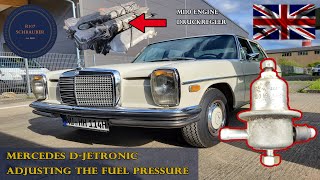 Mercedes W114 DJetronic fuel pressure adjustment on M110 engine [upl. by Dud203]