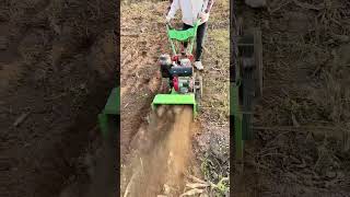 Huijia micro tillage Diesel fourwheel drive rotary tillage ditching cuttingbody machineviralvideo [upl. by Orianna]