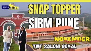 SNAP topper amp SIBM Pune  November prep for SNAP I TwT Saloni Goyal Mumbai [upl. by Eatnoled]