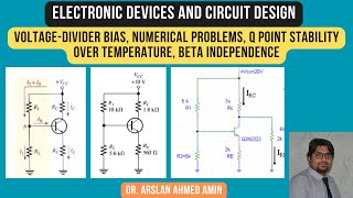 VoltageDivider Bias Numerical Problems Q Point Stability over Temperature Beta Independence [upl. by Artim385]