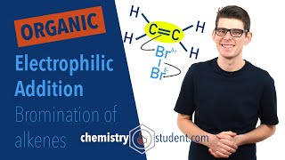 Alkenes Electrophilic Addition with Bromine Br2 Bromination Alevel and IB Chemistry [upl. by Ensign]