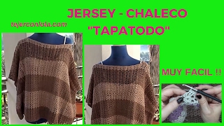 JERSEY CHALECO a GANCHILLO  quotTapatodoquot👏 [upl. by Copp]