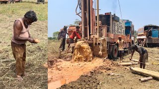 Borewell Drilling  10 Hp water journey 305 Feet Deep Boring  Coconut water checking method  Pump [upl. by Weinstein338]