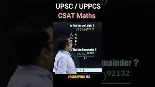 Find unit digit । cyclicity of 9 । CSAT maths for upsc and uppcs 2024 upsc csat maths shorts [upl. by Ztnarf]