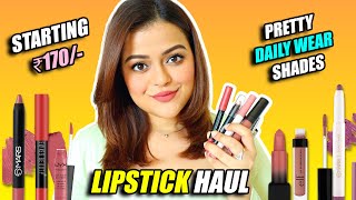 Nykaa Sale LIPSTICK HAUL 💄 Beautiful Daily Wear Lipsticks amp Lip Glosses Starting ₹170 [upl. by Jd918]