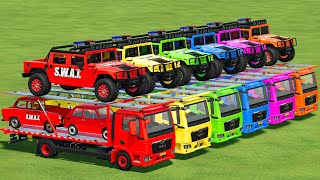 SPECIAL SWAT TRANSPORT HUMMER TRBANT amp MINI FIAT WITH MAN TRUCKS Farming Simulator 22 [upl. by Hadwyn]