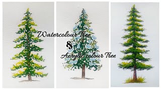 How to Draw Different Types Of Palm Tree🌲How to Draw Tree Draw With Me TreesWatercolour acrylic [upl. by Aihcropal]