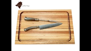 Barbecue Kit Cowhorn And Wood Carving Set with Eucalyptus Cutting Board 1 [upl. by Nahsar335]