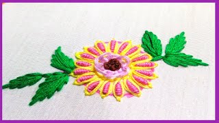 Gorgeous Embroidery Flower designs 🔥🌺 Hand embroidery Kadhai [upl. by Park]