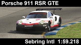 Assetto Corsa Porsche 911 RSR 2017  Sebring Intl 159218 [upl. by Lehpar]