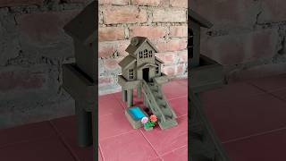 Beautiful miniature clay house making with swimming pool 🏠🌊  clayhouse mudhouse craft [upl. by Quinlan]