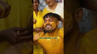 Watch till the end 😂 bodybuilder mummy be like 😂 haldi bodybuilder comedyvideo haldiceremony [upl. by Oman]