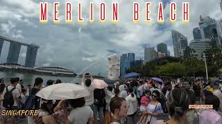 Merlion Park  Merlion Beach  Singapore  UniqueVisions99 [upl. by Olonam]