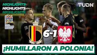 HIGHLIGHTS  Bélgica 61 Polonia  UEFA Nations League 2022  J2  TUDN [upl. by Anaya]