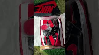 Unboxing AJ1 high “Patent Bred” ❤️🖤 shorts unboxing sneaker cinematic video [upl. by Akem]