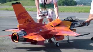 RC Jet F16 Fighting Falcon Royal Netherlands Air Force Scale Model with Afterburn effect [upl. by Yalhsa]