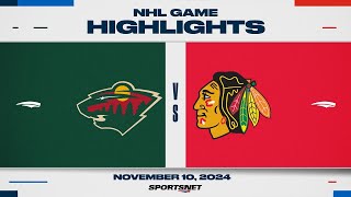 NHL Highlights  Wild vs Blackhawks  November 10 2024 [upl. by Ha]