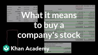 What it means to buy a companys stock  Stocks and bonds  Finance amp Capital Markets  Khan Academy [upl. by Lindsay]