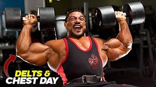 A Day with “The Beast” Roelly Winklaar  Chest and Shoulders Workout [upl. by Churchill569]