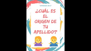 EL ORIGEN DE LOS APELLIDOS¿SABES QUÉ SIGNIFICA TU APELLIDO ¿DE DÓNDE PROVIENE [upl. by Ahsiem]