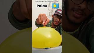 Palau 🇵🇼 Flag Color Balloon Cutting asmr relaxing [upl. by Colon]