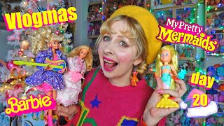 Vlogmas day 20  My Pretty Mermaids and 80s 90s Barbie items  vintage girl toy advent calendars [upl. by Rednaxela]