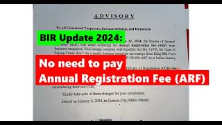 BIR Update about Annual Registration fee [upl. by Ahsikit189]