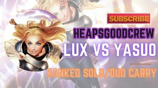 How To Carry as Lux Mid vs a Yasuo in Ranked SoloDuo Big Lux Mid leagueoflegends gaming [upl. by Agnew964]