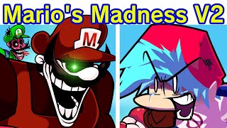 Friday Night Funkin VS Marios Madness V2 FULL WEEK  Cutscenes FNF Mod Mario 85MXMarioEXE [upl. by Nosaj392]