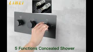 Chinese Bathroom Shower set  LINLI 5 Functions Ceiling Mounted Shower Mixer System Manufacturers [upl. by Danby291]