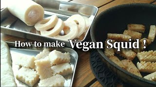 Vegan SquidCalamari That Tastes Like Real Thing Not Just Looks Like It Konjac Recipe ヴィーガン いか [upl. by Borden]