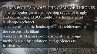 Game of Thrones landscape architecture and design methods [upl. by Anert476]