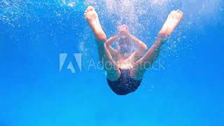 teenager boy in snorkeling mask dive underwater in red sea or ocean enjoy vacation [upl. by Eidac]