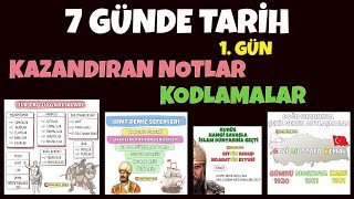 7 GÜNDE TARİH KAZANDIRAN NOTLAR KODLAMALAR 1GÜN TYT  AYT  KPSS  MSÜ TARİH [upl. by Dnanidref40]