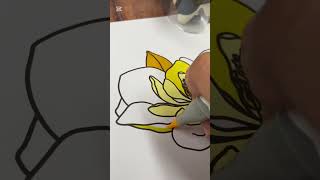 Magnolia symbolizes nobility and purity 🩷 coloringtherapy flowertypes coloringbook flowerdesign [upl. by Brice]