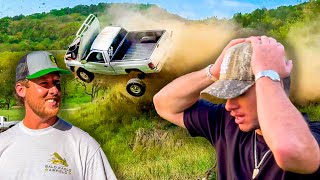 Whistlindiesel Launches Trucks Off A Cliff With Cleetus Mcfarland [upl. by Ozkum]