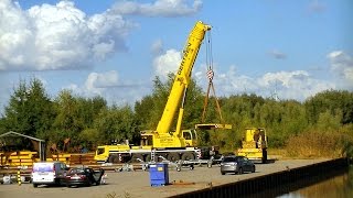 Abrüsten und Abfahrt Autokran Liebherr LTM 122052  Crane Liebherr LTM 122052 [upl. by Jennette]