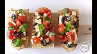 Bruschetta z pomidorami oliwkami i serem mozzarella [upl. by Talmud]