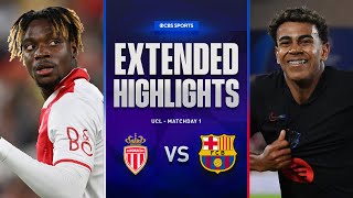 Monaco vs Barcelona Extended Highlights  UCL League Phase MD 1  CBS Sports Golazo [upl. by Aivad]