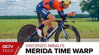 Vincenzo Nibalis Merida Time Warp Time Trial Bike  Bahrain Merida Pro Bike [upl. by Champ698]