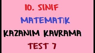 10 Sınıf Matematik MEB Kazanım Kavrama Fonksiyonlar4  Test 7 [upl. by Ardnwahsal]