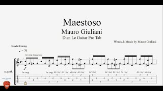 Mauro Giuliani  Maestoso  Guitar Tabs [upl. by Hafinah136]