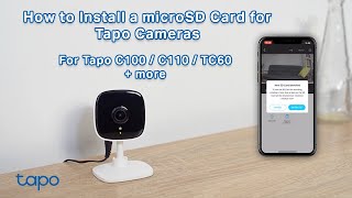 TPLink  Tapo Guide  How to Install a microSD Card For Tapo C100  C110  TC60 [upl. by Eisdnil93]