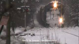 NECR amp Amtrak Trains with Fail Horns in North Amherst MA [upl. by Tallie]