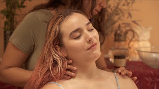 ASMR Blissful amp Aromatic Herbal Scalp Neck amp Back Massage with Gua Sha amp Feathers Real Person [upl. by Nnahs]