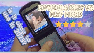 MY IMPRESSION OF USING MOTOROLA RAZR V3 FLIP PHONE IN 2023 [upl. by Alrak]