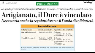 Artigianato il Durc è vincolato Serve anche la regolarità del fondo di solidarietà Fsba [upl. by Gariepy]