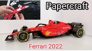 Ferrari F75 em Papercraft Ferrari 2022 de papel passo a passo Lançamento fórmula 1 2022 miniatura [upl. by Rehsu593]