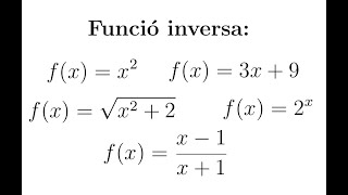 Funcions Funció inversa [upl. by Ogdon480]